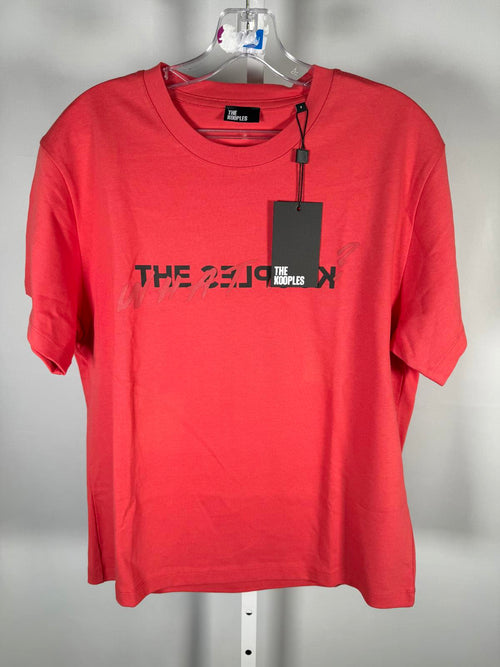 The Kooples Graphic Logo T-Shirt Red Cotton Short Sleeve Tee US Large Size 3 NWT