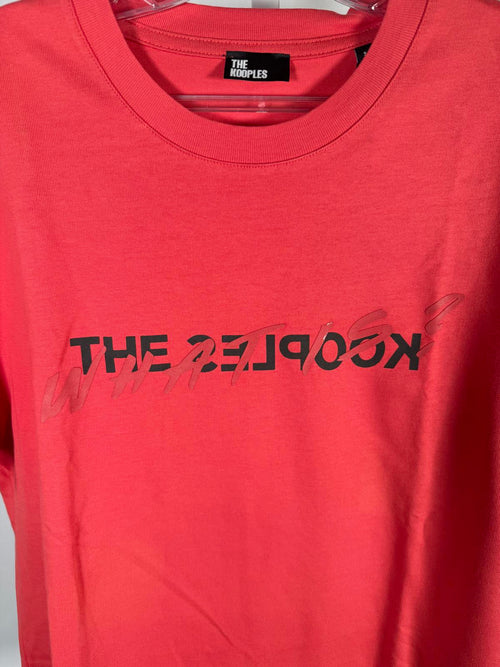 The Kooples Graphic Logo T-Shirt Red Cotton Short Sleeve Tee US Large Size 3 NWT