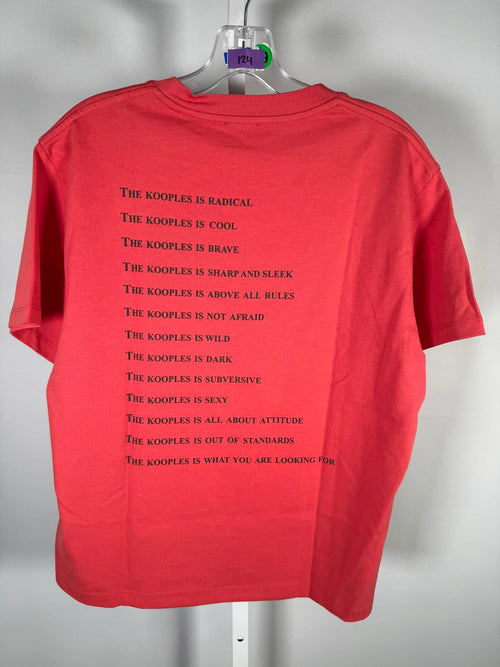 The Kooples Graphic Logo T-Shirt Red Cotton Short Sleeve Tee US Large Size 3 NWT