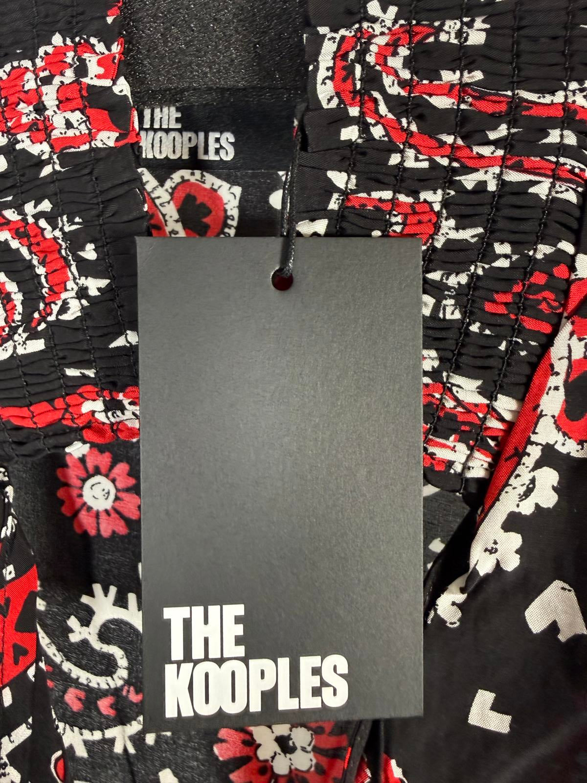 The Kooples Paisley Print Tie Neck Blouse 100% Viscose US XS / FR 0 NWT $215