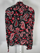 The Kooples Paisley Print Tie Neck Blouse 100% Viscose US XS / FR 0 NWT $215
