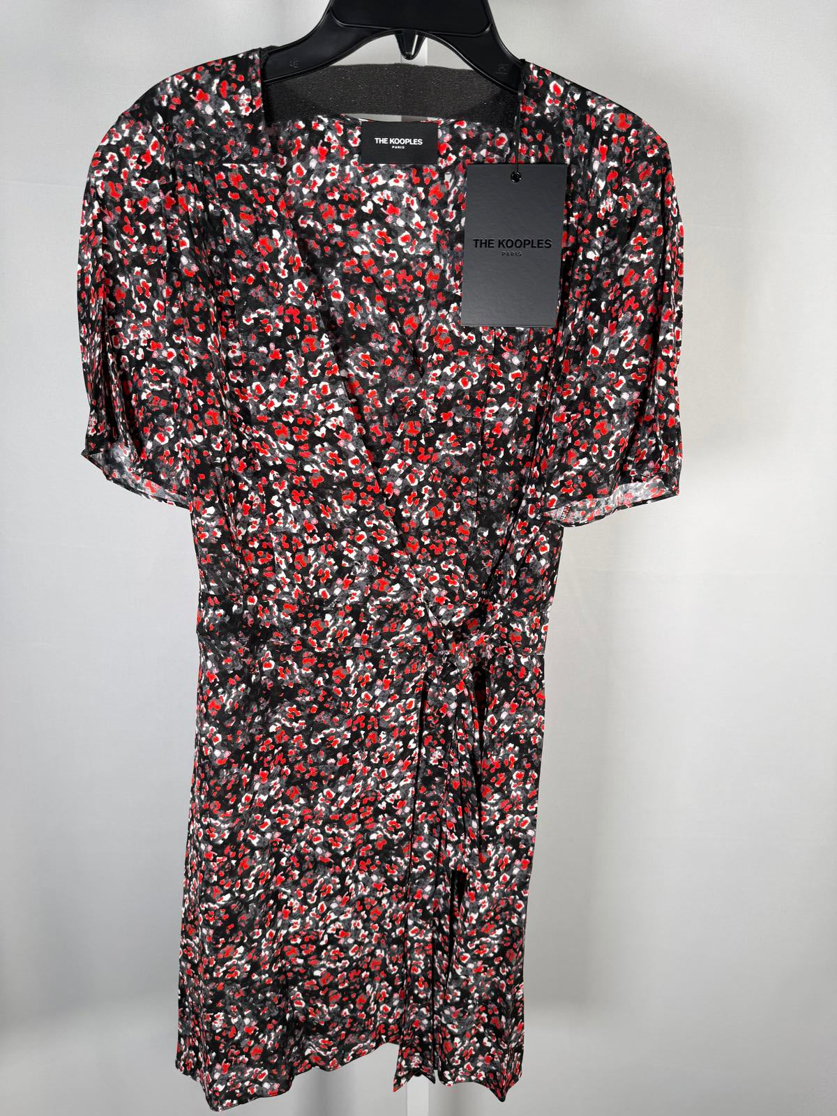 The Kooples Flowers Dot Wrap Dress 100% Viscose US Size Small / FR 1 NWT $295