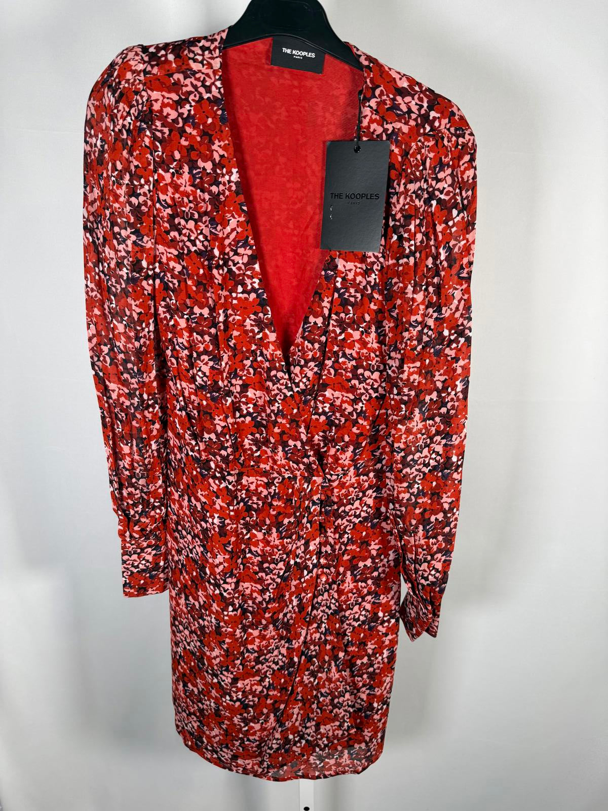 The Kooples Burning Flowers Mini Dress 100% Viscose US XS / FR 0 NWT $385