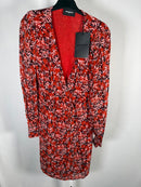 The Kooples Burning Flowers Mini Dress 100% Viscose US Large / FR 3 NWT $385