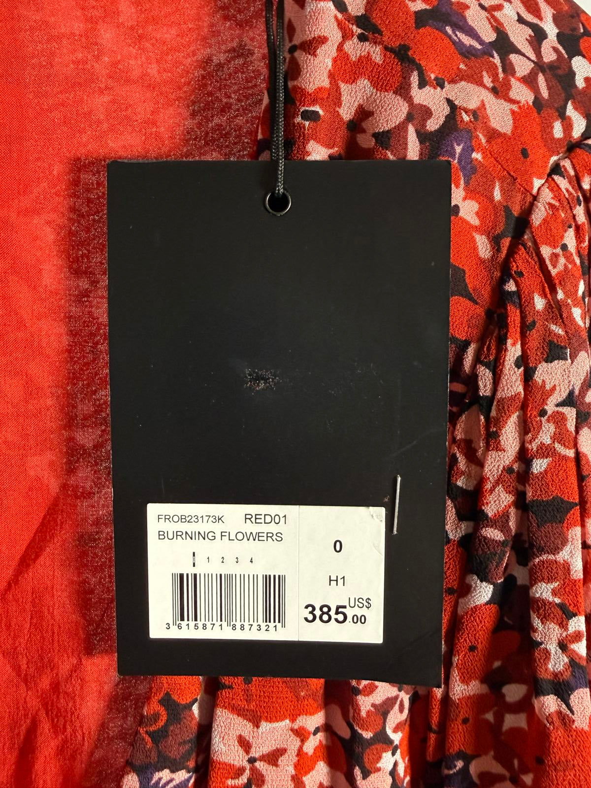 The Kooples Burning Flowers Mini Dress 100% Viscose US XS / FR 0 NWT $385