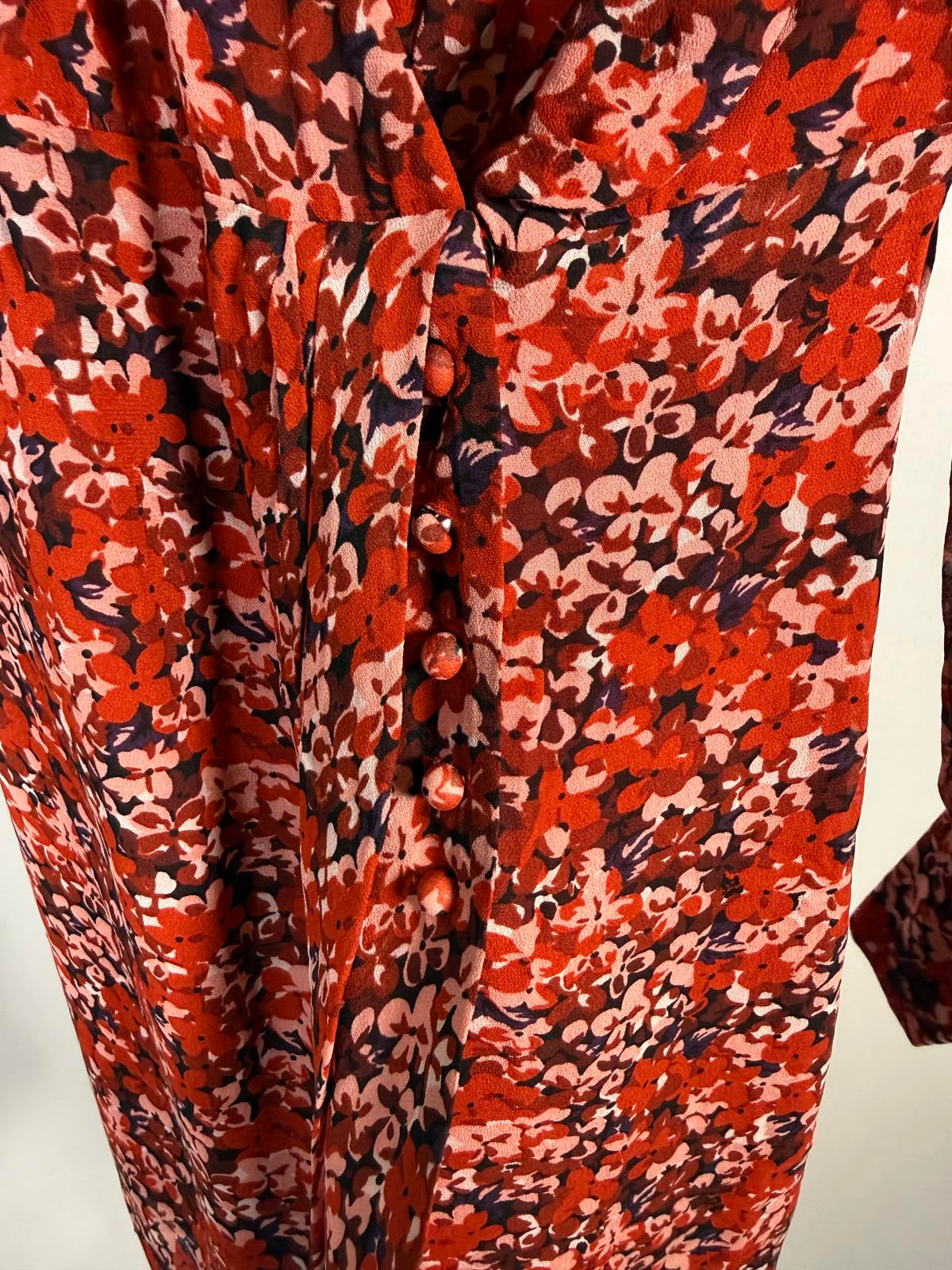 The Kooples Burning Flowers Mini Dress 100% Viscose US XS / FR 0 NWT $385