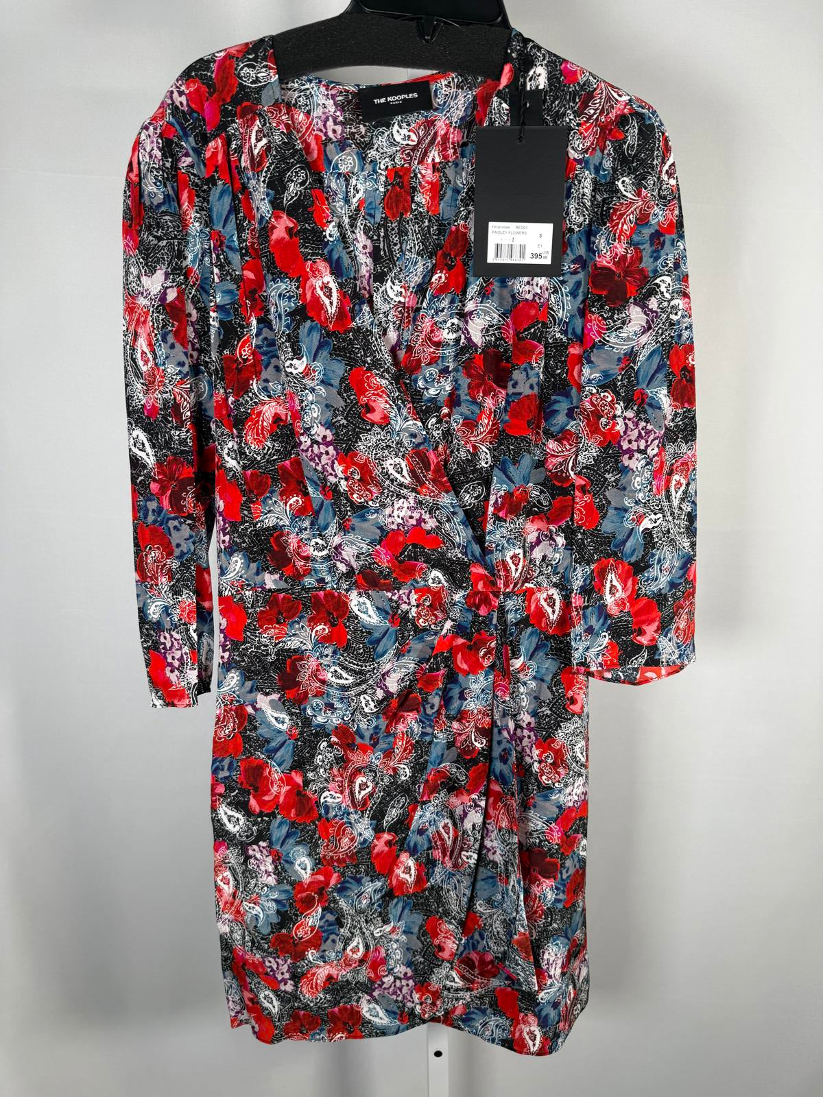 The Kooples Paisley Flowers Mini Wrap Dress 100% Viscose US Large /FR 3 NWT $395