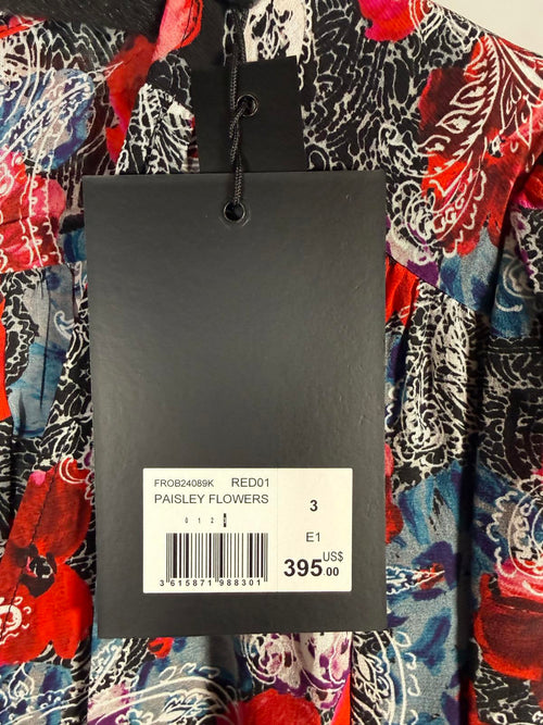 The Kooples Paisley Flowers Mini Wrap Dress 100% Viscose US Large /FR 3 NWT $395