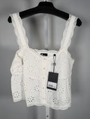 The Kooples Floral Embroidered Peplum Top US Medium / FR 2 NWT $185