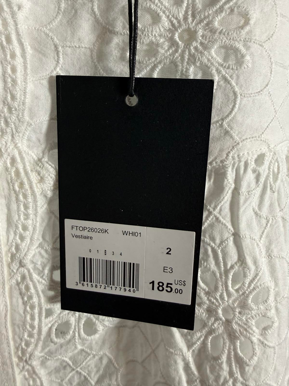 The Kooples Floral Embroidered Peplum Top US Medium / FR 2 NWT $185