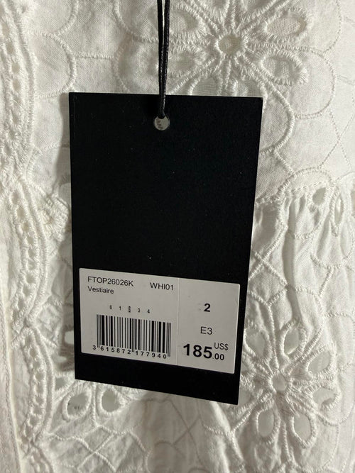The Kooples Floral Embroidered Peplum Top US Medium / FR 2 NWT $185