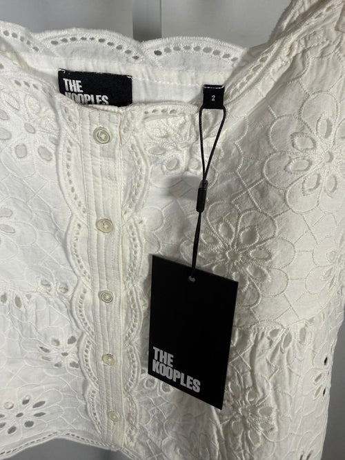 The Kooples Floral Embroidered Peplum Top US Medium / FR 2 NWT $185
