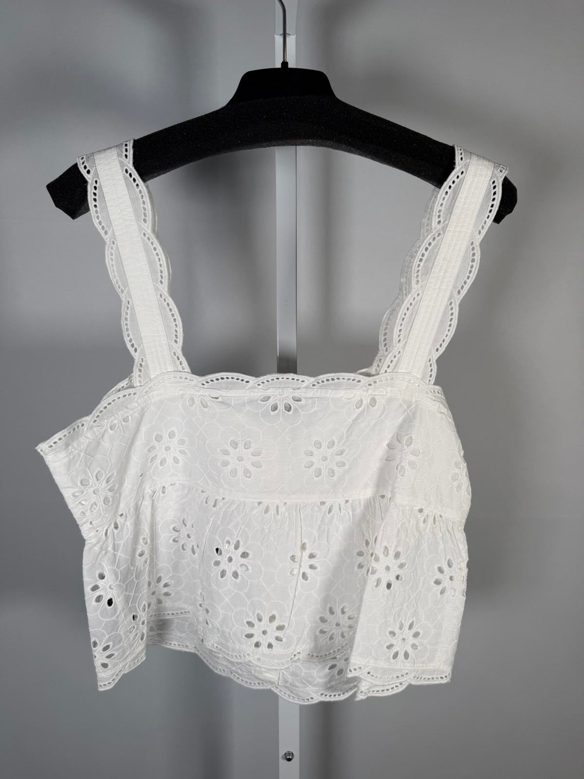 The Kooples Floral Embroidered Peplum Top US Medium / FR 2 NWT $185