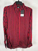 The Kooples Red Black Striped Button Shirt US Size Large / FR 3 NWT $225