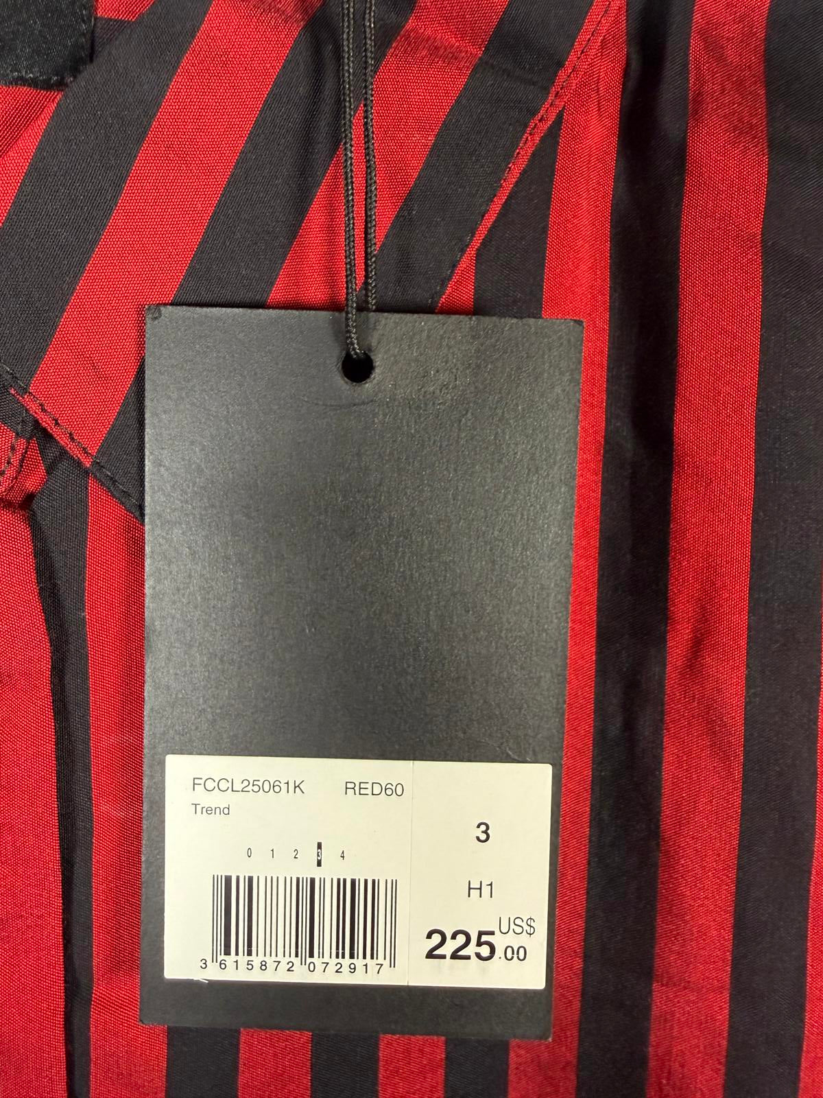 The Kooples Red Black Striped Button Shirt US Size Large / FR 3 NWT $225