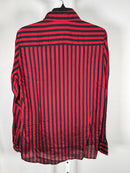 The Kooples Red Black Striped Button Shirt US Size Large / FR 3 NWT $225
