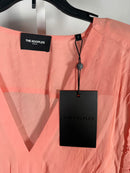 The Kooples Pink Ruffle Peplum Blouse 100% Viscose US Medium / FR 2 NWT $210
