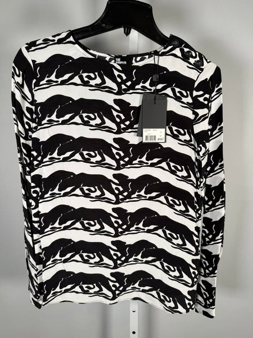 The Kooples Wild Panther Print Blouse 100% Viscose US Small / FR 1 NWT $215