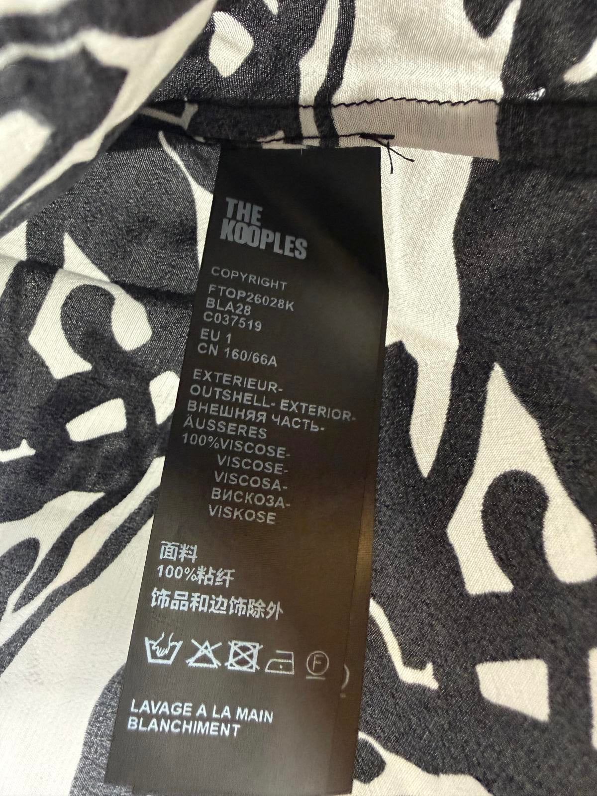 The Kooples Wild Panther Print Blouse 100% Viscose US Small / FR 1 NWT $215