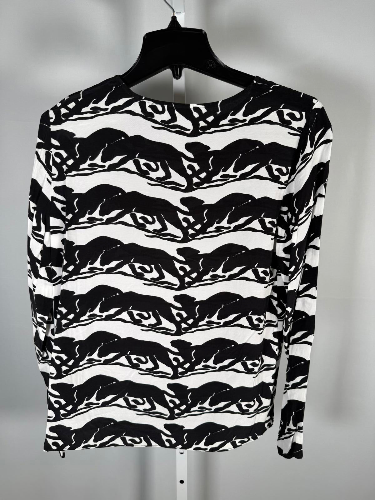 The Kooples Wild Panther Print Blouse 100% Viscose US Small / FR 1 NWT $215
