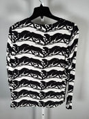 The Kooples Wild Panther Print Blouse 100% Viscose US Small / FR 1 NWT $215