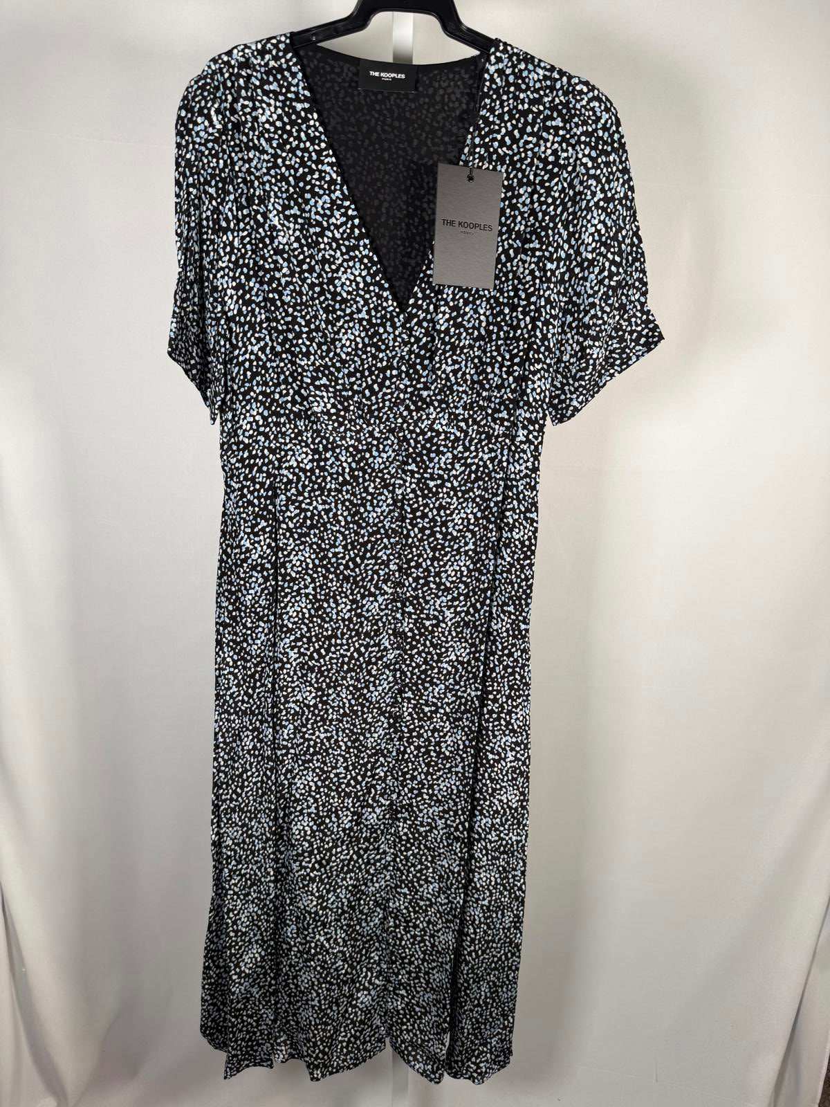 The Kooples Summer Dot Midi Dress 100% Viscose US Size Large / FR 3 NWT $355