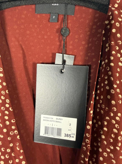The Kooples Moon Dots Wrap Dress Viscose Silk Blend US Medium / FR 2 NWT $385
