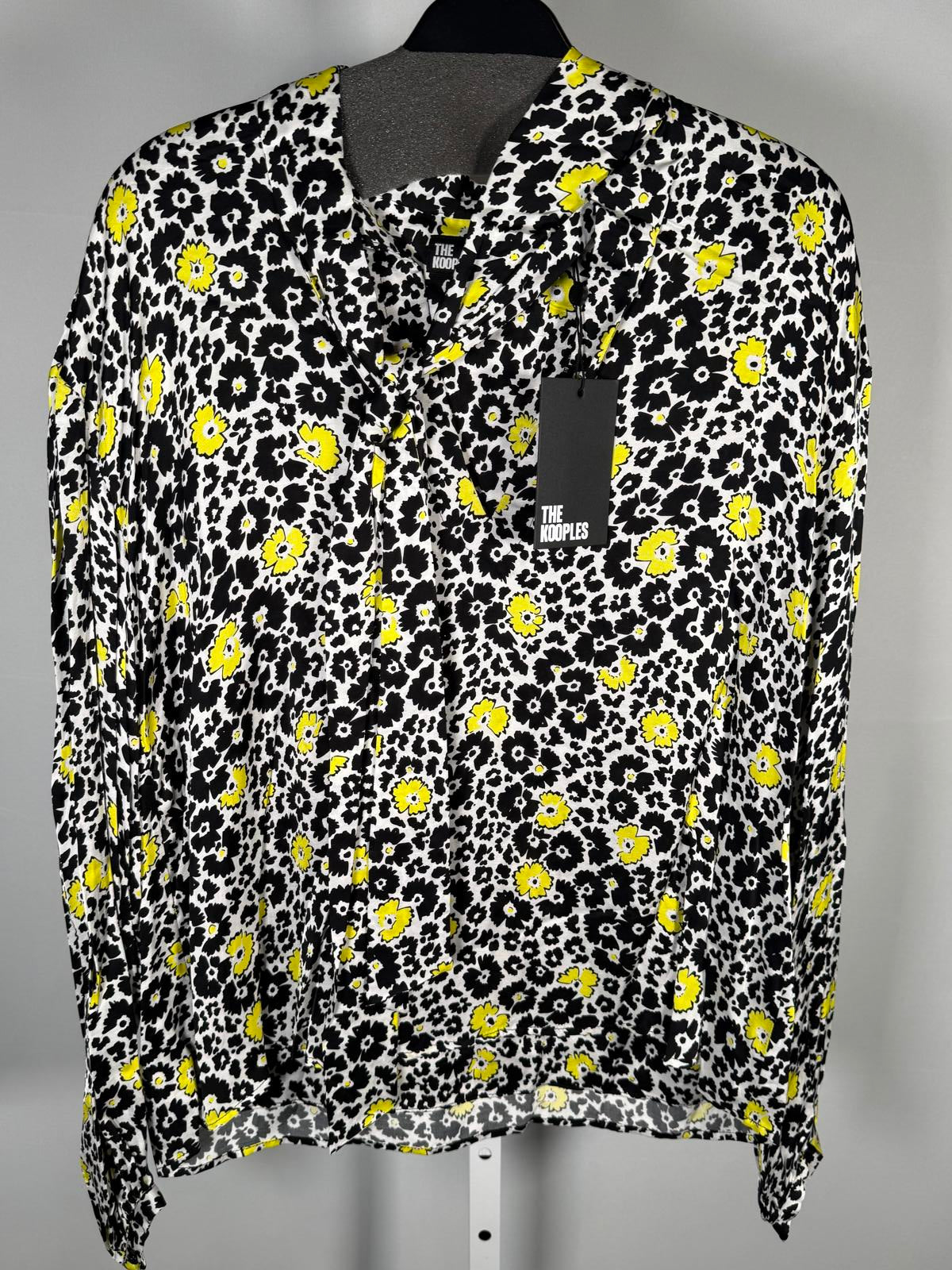 The Kooples Floral Tie Neck Blouse 100% Viscose US Size Small / FR 1 NWT $255