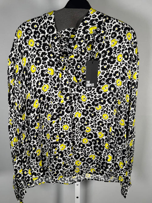 The Kooples Floral Tie Neck Blouse 100% Viscose US Size Small / FR 1 NWT $255