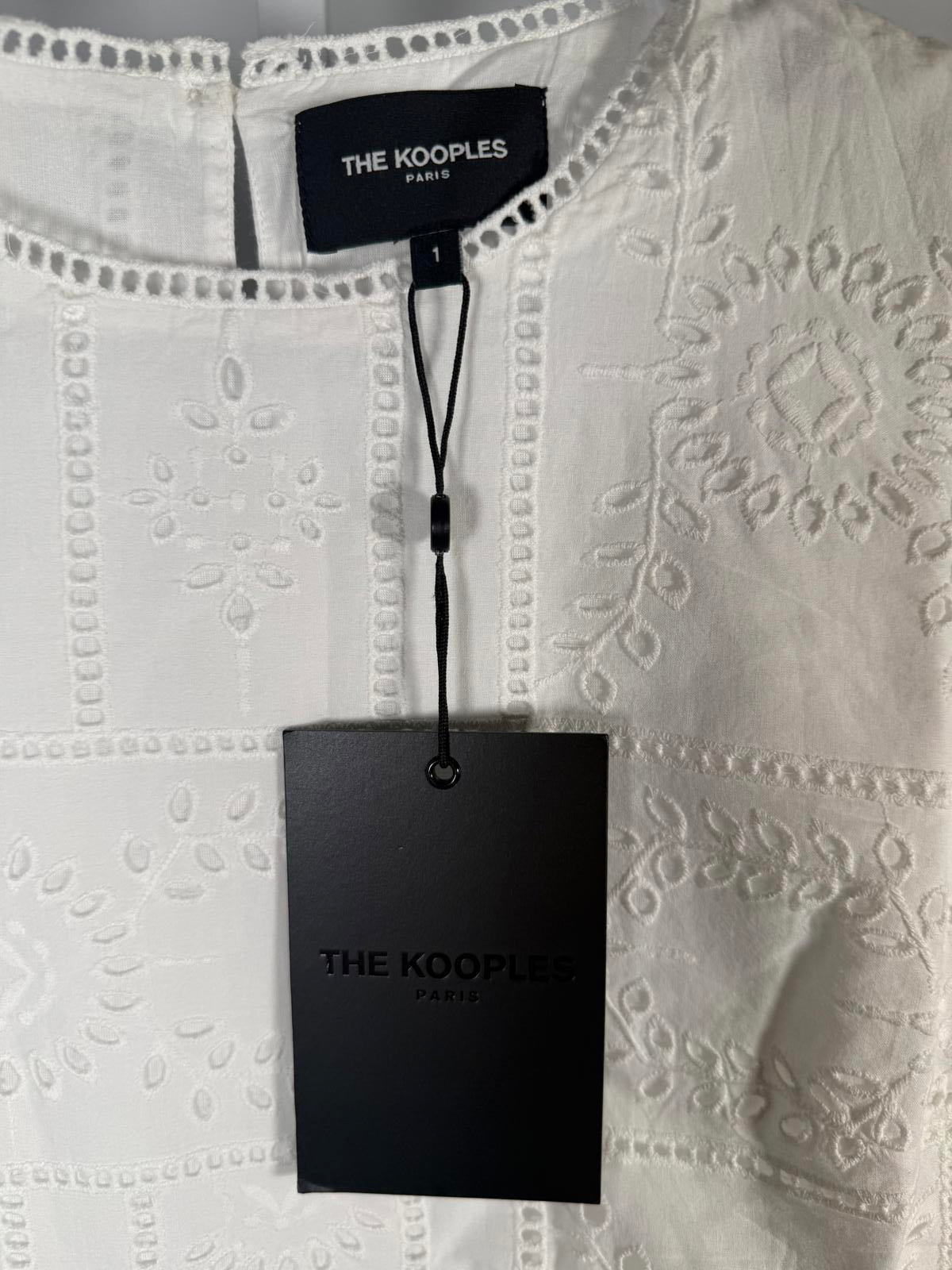 The Kooples Embroidered Eyelet White Maxi Dress US Small / FR 1 NWT $445