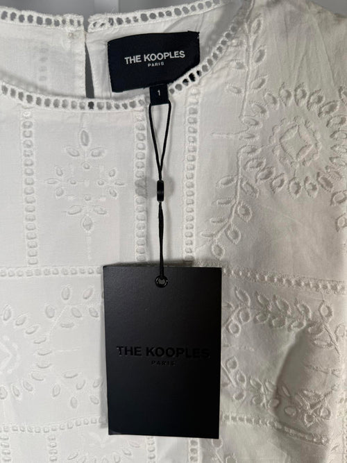 The Kooples Embroidered Eyelet White Maxi Dress US Small / FR 1 NWT $445