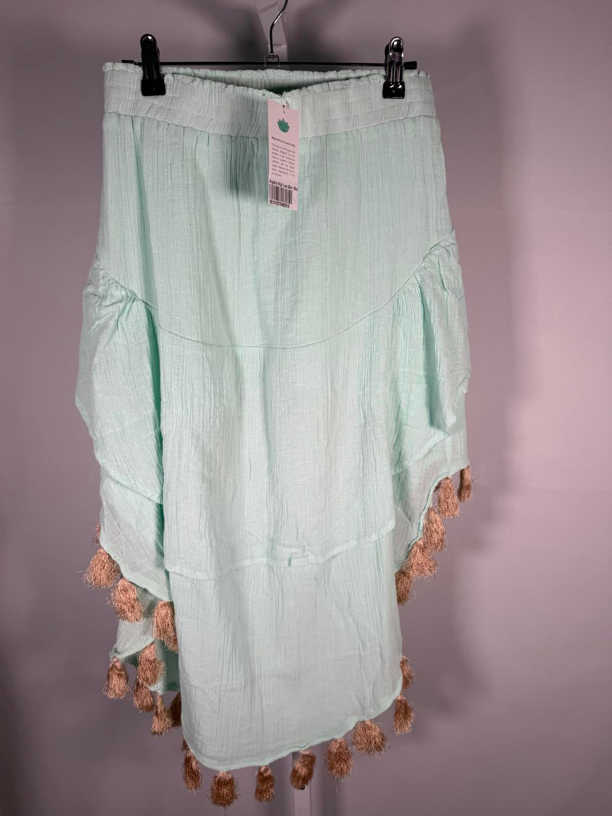 NWT Guadalupe Design Angelie High Low Skirt In Mint Size M