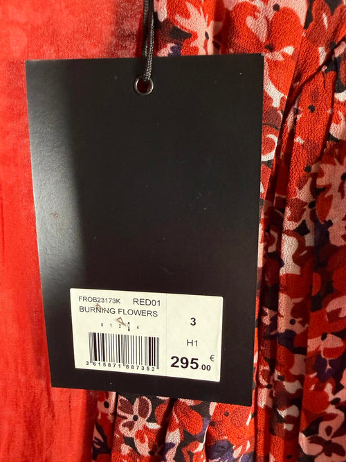The Kooples Burning Flowers Mini Dress 100% Viscose US Large / FR 3 NWT $385