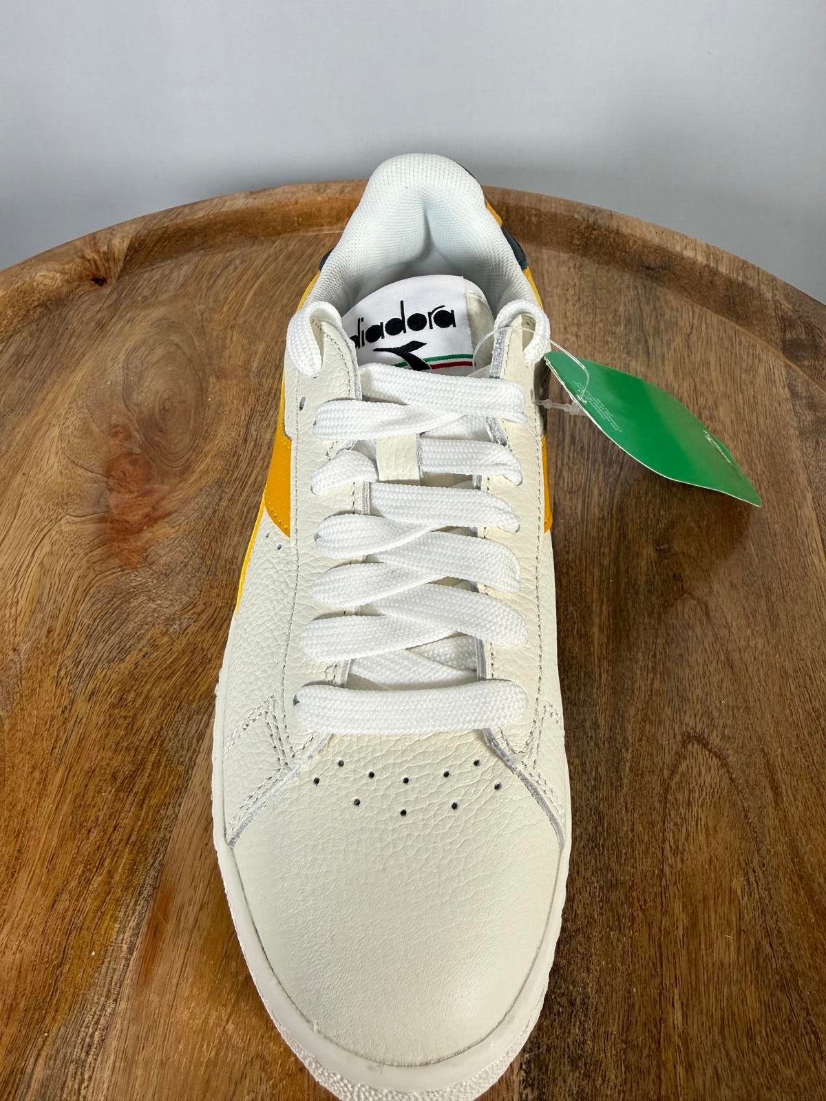 Diadora Game L Low White Golden Rod Leather Sneakers Size US 6 / EU 36.5 NWB