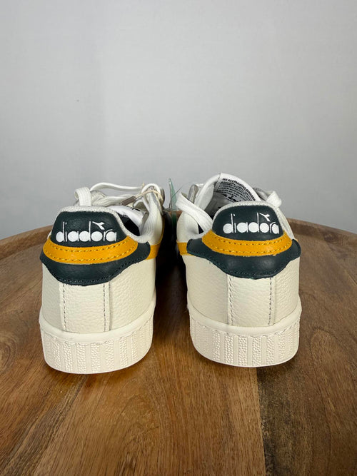 Diadora Game L Low White Golden Rod Leather Sneakers Size US 6 / EU 36.5 NWB