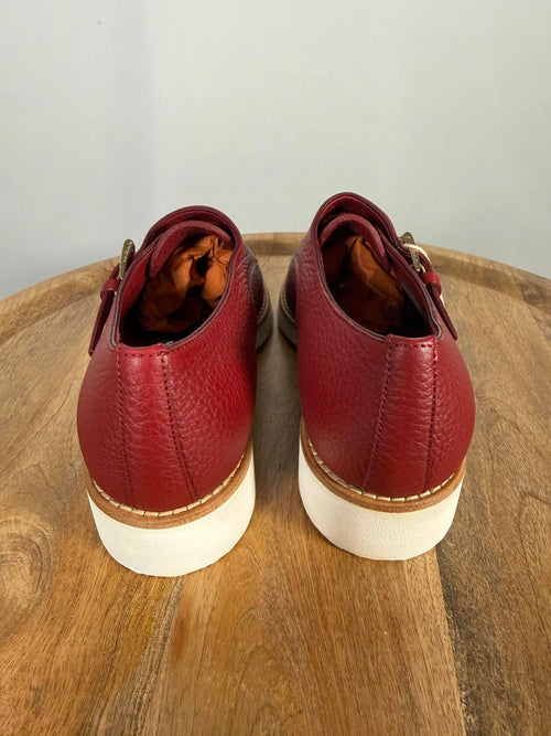 Santoni Made In Italy Red Leather Double Monk Strap Shoe US 5 / EU 35 NWB $900