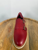 Santoni Made In Italy Red Leather Double Monk Strap Shoe US 5 / EU 35 NWB $900