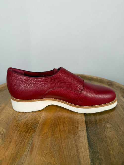 Santoni Made In Italy Red Leather Double Monk Strap Shoe US 5 / EU 35 NWB $900
