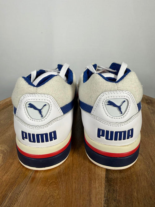 Puma Rebound Retro Low Top Sneaker White Blue Red Men's US Size 9 / EU 42 NWB