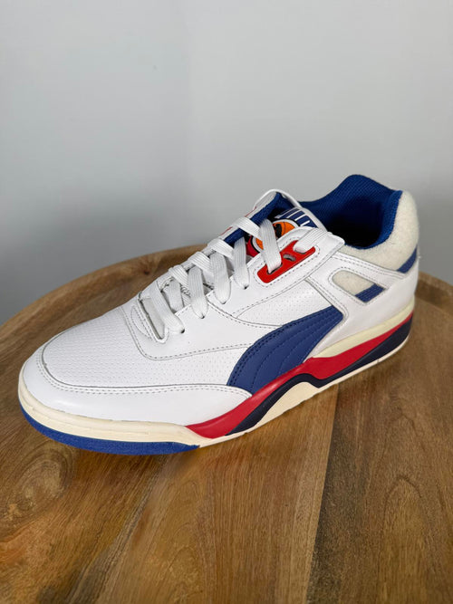 Puma Rebound Retro Low Top Sneaker White Blue Red Men's US Size 9 / EU 42 NWB