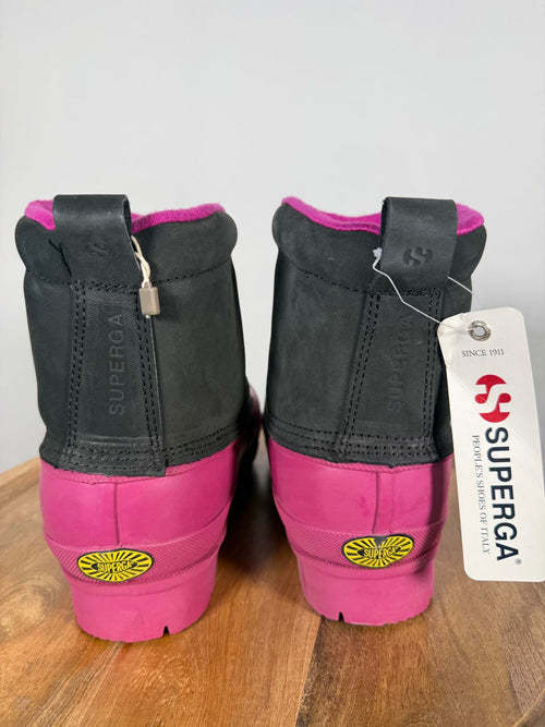 Superga Rubber Ankle Boots Black Plum Women's US 9.5 / EU 41 NWB