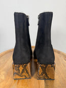 French Connection Toni Boot Brown / Black Snake Print US Size 6 NWB
