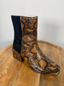 French Connection Toni Boot Brown / Black Snake Print US Size 6 NWB