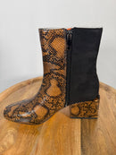 French Connection Toni Boot Brown / Black Snake Print US Size 7.5 NWB