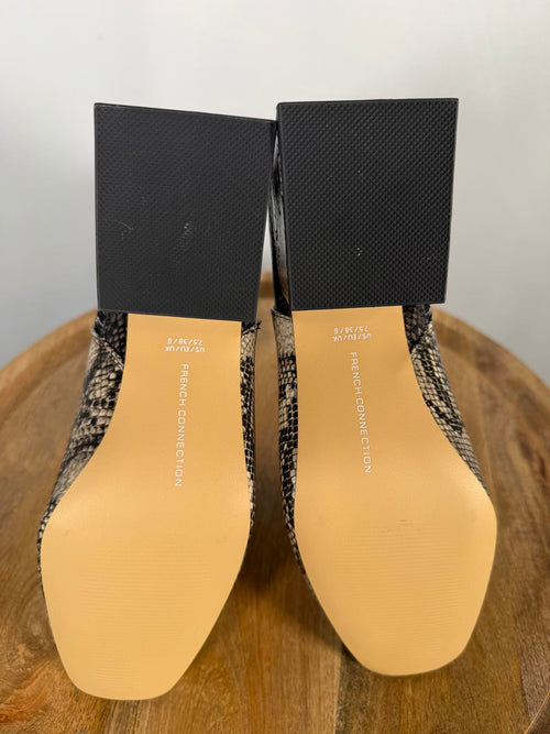 French Connection Toni Block Heel Boot Soft Truffle Charcoal US 7.5 / EU 38 NWB