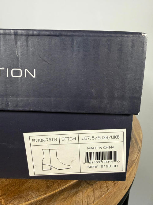 French Connection Toni Block Heel Boot Soft Truffle Charcoal US 7.5 / EU 38 NWB