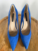French Connection Royal Blue Suede Pointed Toe Heels Pumps Women’s US 10 NWB