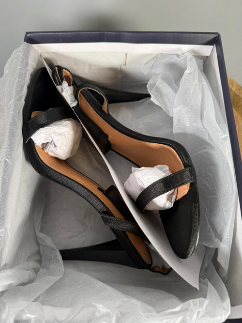 French Connection Tessa Black Strappy Heels Ankle Strap Sandals US 9 / EU 40 NWB