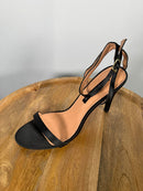 French Connection Tessa Black Strappy Heels Ankle Strap Sandals US 9 / EU 40 NWB