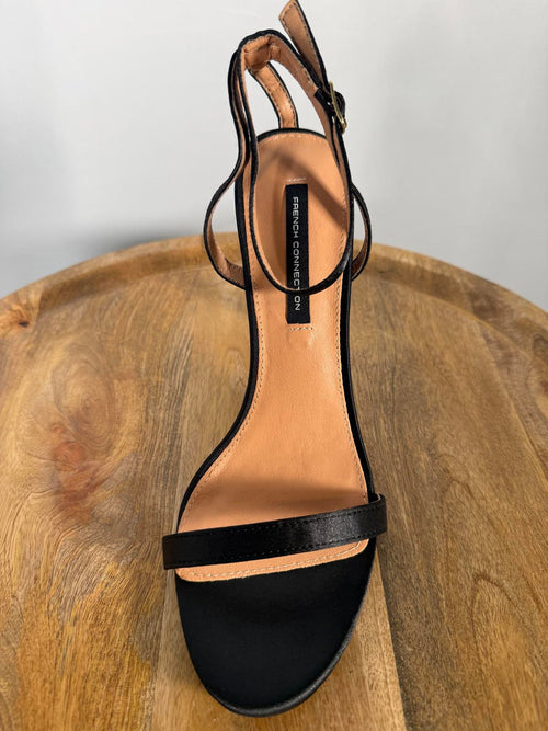 French Connection Tessa Black Strappy Heels Ankle Strap Sandals US 9 / EU 40 NWB